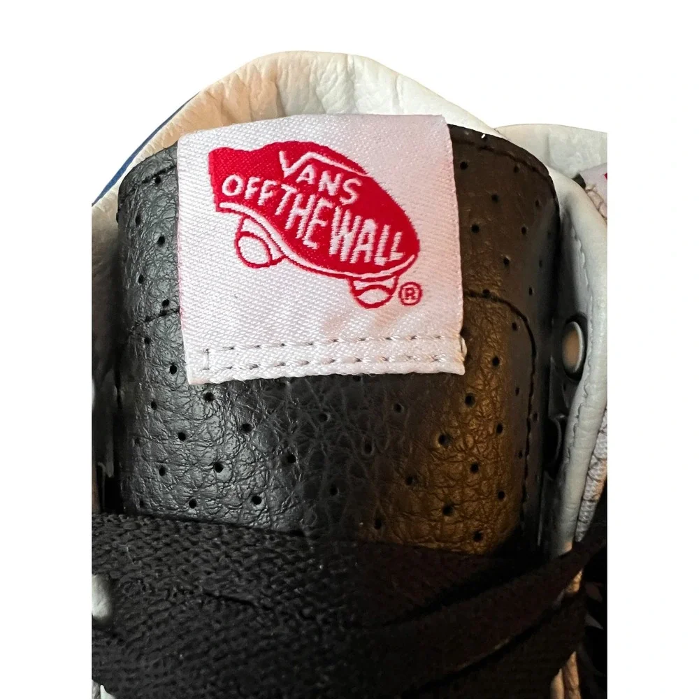 Vans Sk8 Hi High Top Snake Print Blue Black Leather Sneakers Mens 6.5 Womens 8‎